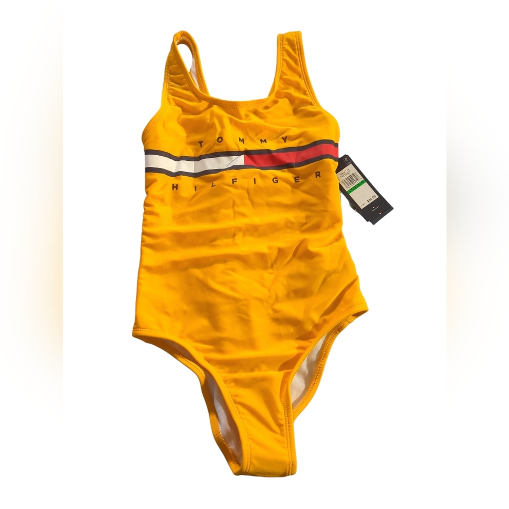 Tommy Hilfiger Kids Yellow One Piece Swimsuit